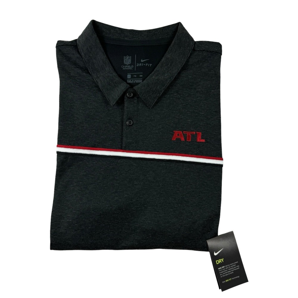 Nike On Field Atlanta Falcons Dri Fit Gray Performance Mens Polo Size 2XL NWT